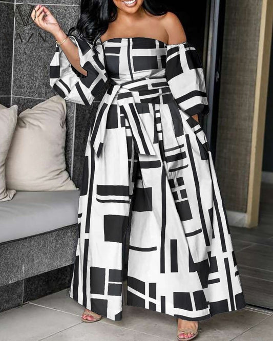 Full Sleeve Strapless Off Shoulder Wide Leg Jumpsuits