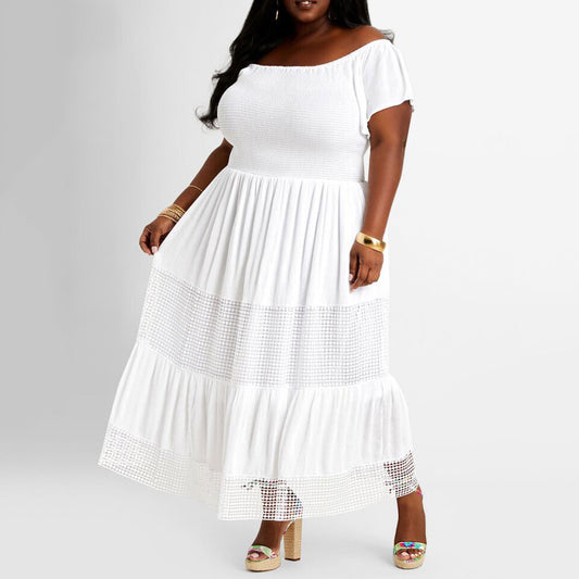 Off Shoulder High Waist Maxi