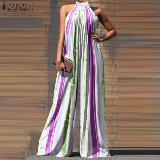 Casual Sleeveless Maxi Wide Leg Jumpsuit